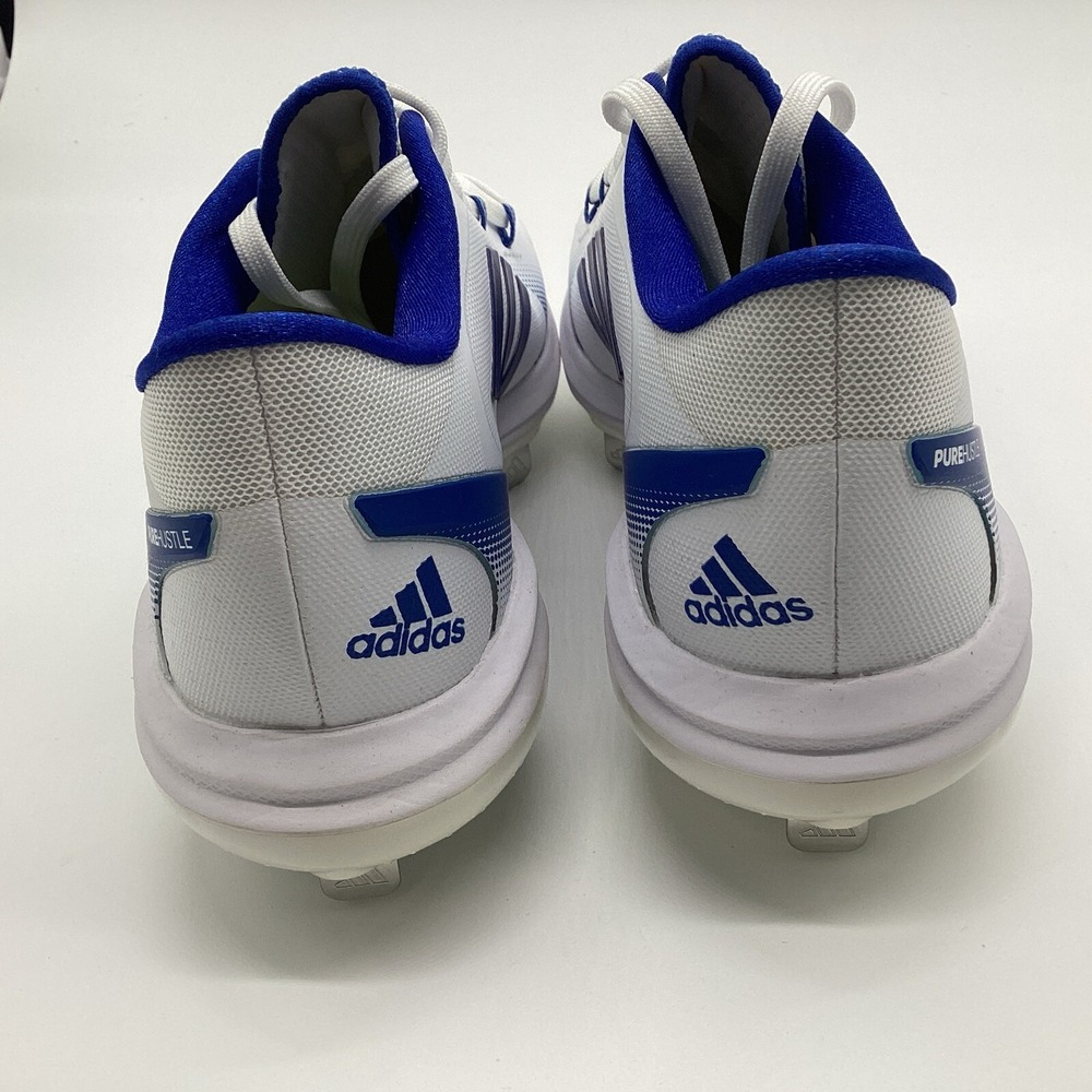 Adidas PureHustle Metal Baseball Softball Cleats White Royal Blue Low Top - Picture 5 of 8